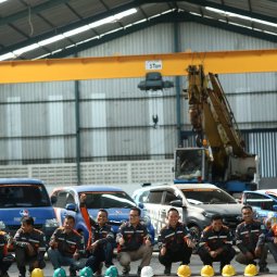 Cầu trục Hitachi 3 tấn Nhật Bản 1 dầm đơn khẩu độ nhà xưởng 15m 